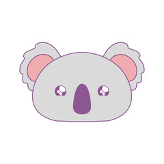 head of cute koala baby animal kawaii style