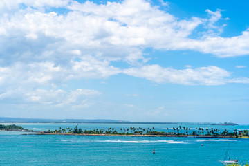 Fototapeta na wymiar Ocean Horizon from Fort San Felipe Del Morro Puerto Rico.