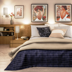 Modern bedroom with artwork - 3d visualization