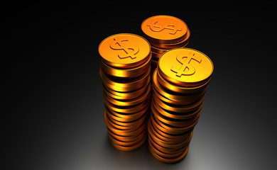 A pile of golden coins.