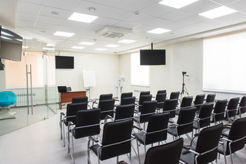 Empty classroom preparing for medical education or conference