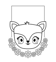 head of cute fox baby kawaii style
