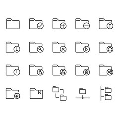Folder related icon set. Vector illustration