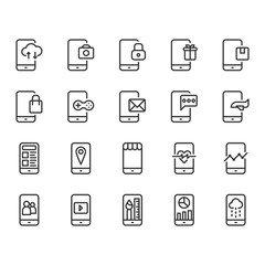 Mobile application icon set. Vector illustration