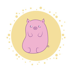 cute piggy baby animal kawaii style