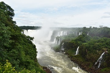 Iguazu Falls or Iguaçu Falls are waterfalls of the Iguazu River on the border of the Argentine and Brazil. Together, they make up the largest waterfall system in the world.