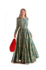 beautiful girl in beautiful  costume on  white background