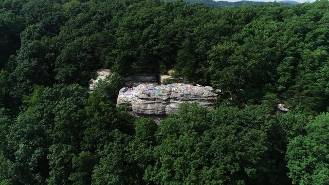 Graffiti Rock in Kentucky, aerial