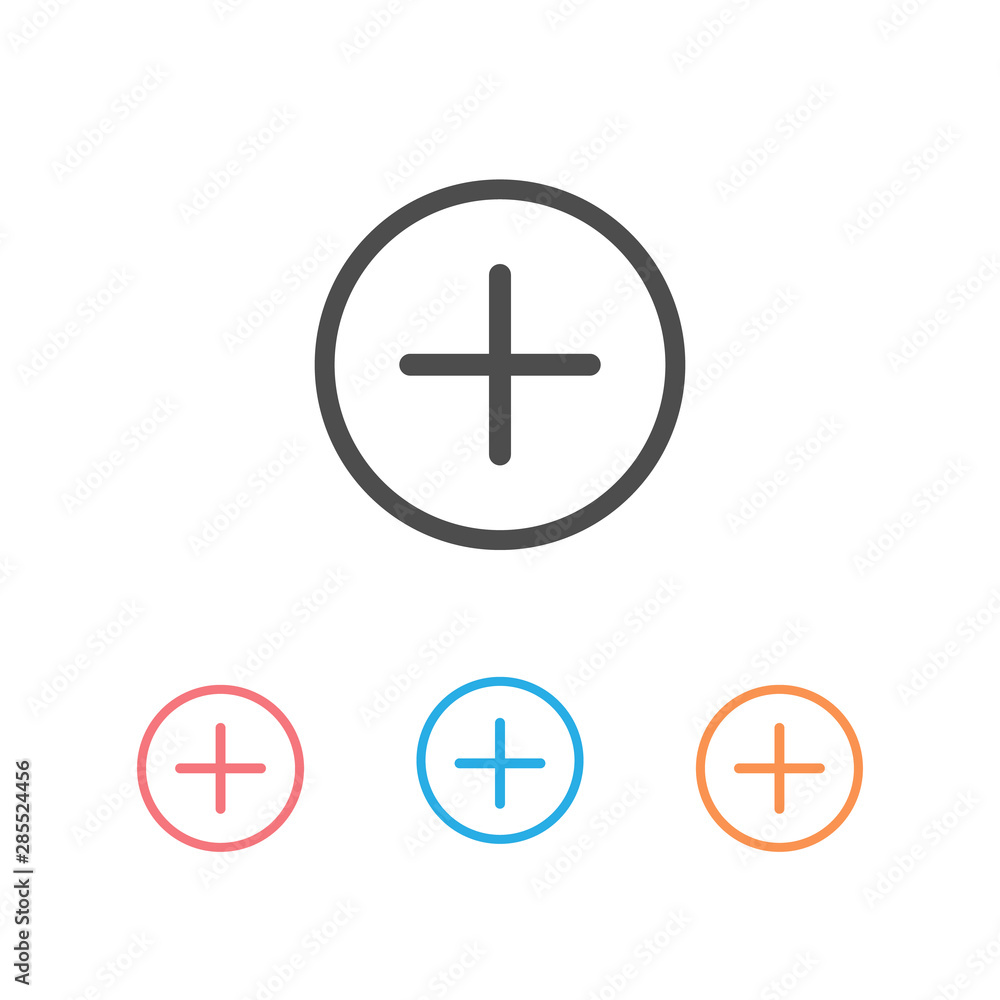 Poster add icon set. plus sign. plus icon simple add sign vector cross