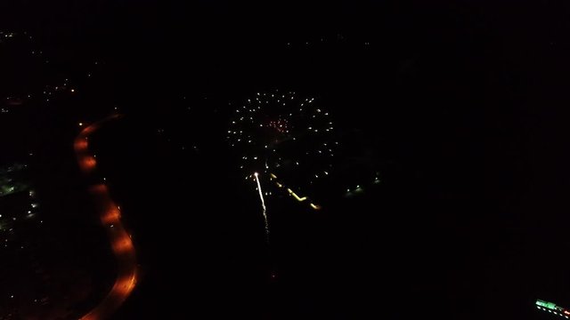 Firework show in Corbin, aerial