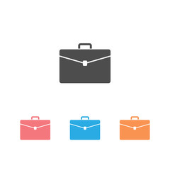 Briefcase vector icon set on white isolated