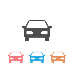Obraz premium Car vector set icon on white isolated