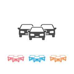 Cars vector icon set on white isolated