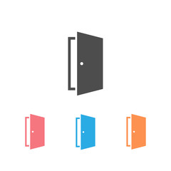 Door vector icon set on white illustration