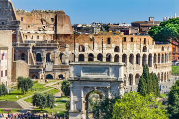 Ancient Forum Titus Arch Roman Colosseum Rome Italy