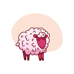 Sheep vector illustration. The concept of trying to sleep, counting the sheep, insomnia, sleep disorders, baby sleep. Vector.