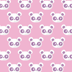 pattern of heads panda bears baby animals kawaii style
