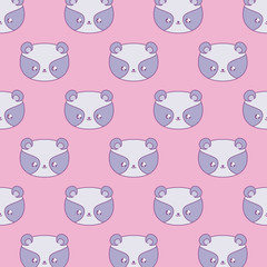 pattern of heads cute raccoons baby animals kawaii style