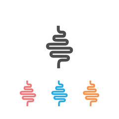 Intestinal tract set icon on white. Vector isolated