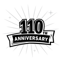110 years anniversary celebration logo design template. Vector and illustration.