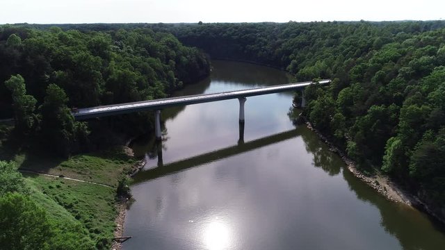 Bridge over Laurel River Lake, aerial