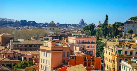 Fototapeta na wymiar Roman Street Buildings Vatican Palantine Hill Rome Italy