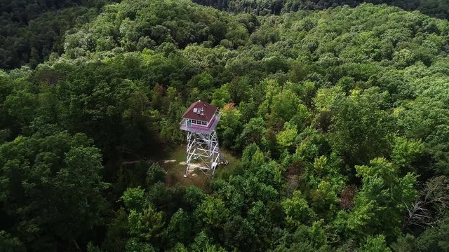 Panning aerial, Pinnacle Knob Fire Tower in Corbin