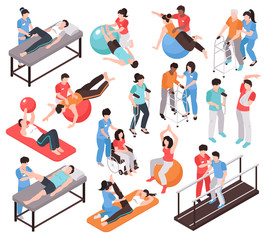 Isometric Rehab People Icons