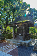 Fototapeta premium a small shrine with pigeons 