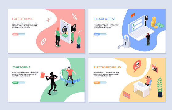 Cyber Security Banners Set