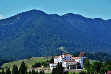 Fototapeta na wymiar Dracula Castle from Tihuta Pass - Romania