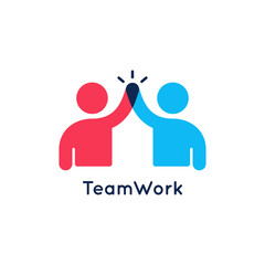 Teamwork concept logo. Team work icon on white