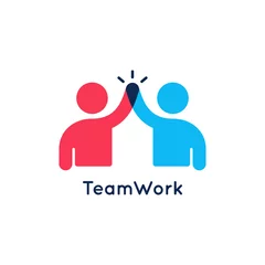 Foto op Plexiglas Teamwork concept logo. Team work icon on white © Pushkarevskyy