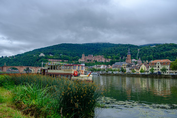Fototapeta na wymiar View of the beautiful medieval city of Heidelberg and river Neckar, Germany