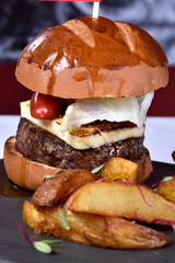  cheese burger sandwich, rustica potato