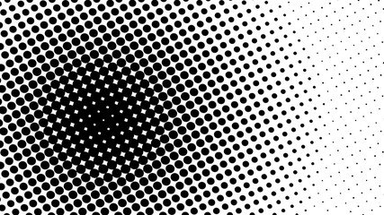 Monochrome black and white modern pop art background with halftone dots design, vector illustration
