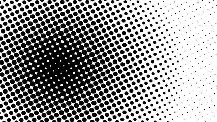 Monochrome black and white modern pop art background with halftone dots design, vector illustration