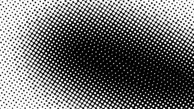 Monochrome black and white dotted background in pop art retro style, vector illustration