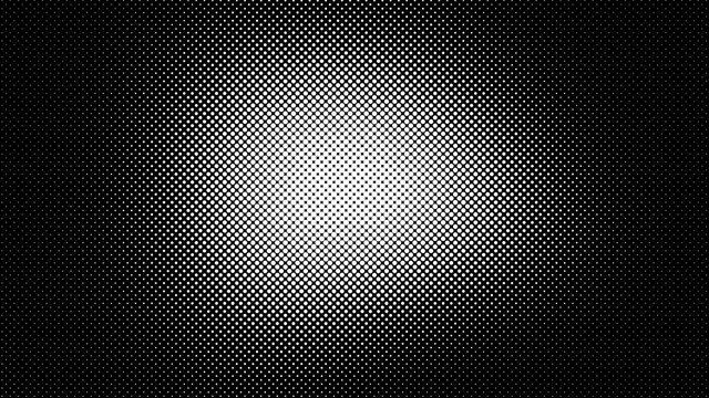 Monochrome black and white dotted background in retro pop art comic style, vector illustration