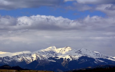 Rodnei mountains covered with snow