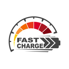 Battery charging logo icon. Quick and fast charge logo icon. EPS 10.