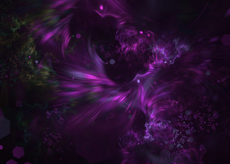 3D rendering abstract fractal light background.