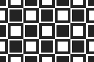 Vector seamless geometric pattern. Shaped sqaures in white, black colors.