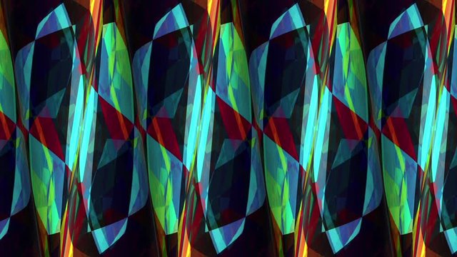 Spinning multicolored cones, animation
