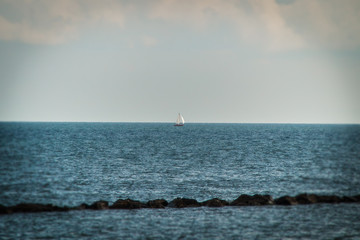 Sailboat on the open sea