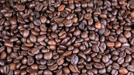 Coffee Beans Background. Close Up.