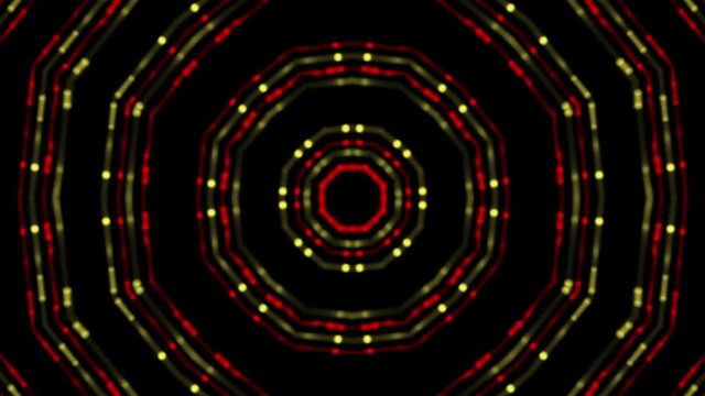 Circular red and yellow objects