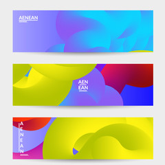 Bright colored sale advertisement templates with liquid shape