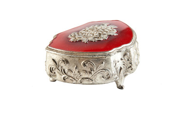 Vintage jewelry box isolated on white