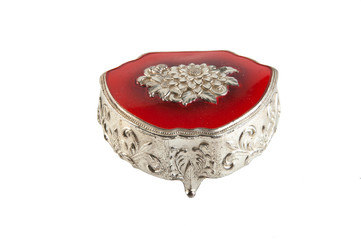 Vintage jewelry box isolated on white